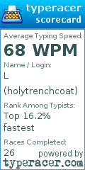 Scorecard for user holytrenchcoat