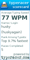 Scorecard for user huskyagain