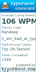 Scorecard for user i_am_bad_at_typing1