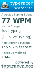 Scorecard for user i_l_o_ve_typing