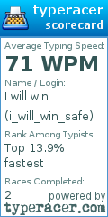 Scorecard for user i_will_win_safe