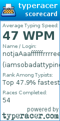 Scorecard for user iamsobadattyping