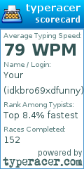 Scorecard for user idkbro69xdfunny