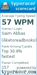 Scorecard for user iliketoreadbooks