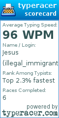 Scorecard for user illegal_immigrant
