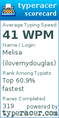Scorecard for user ilovemydouglas