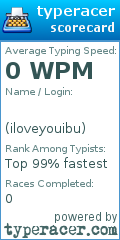 Scorecard for user iloveyouibu