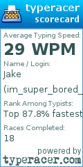 Scorecard for user im_super_bored_rn