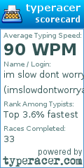 Scorecard for user imslowdontworryabtme