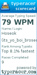 Scorecard for user its_yo_boi_broseok