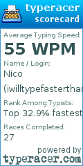 Scorecard for user iwilltypefasterthanu