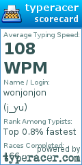 Scorecard for user j_yu