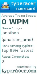 Scorecard for user janailson_amd