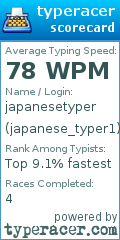Scorecard for user japanese_typer1