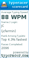 Scorecard for user jcfermin
