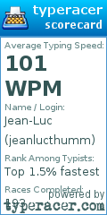 Scorecard for user jeanlucthumm