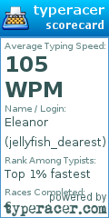 Scorecard for user jellyfish_dearest