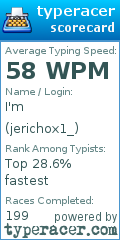 Scorecard for user jerichox1_