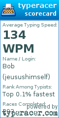 Scorecard for user jeusushimself