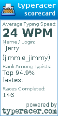 Scorecard for user jimmie_jimmy
