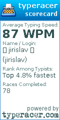 Scorecard for user jirislav