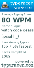 Scorecard for user josiahh_
