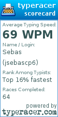 Scorecard for user jsebascp6