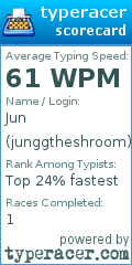 Scorecard for user junggtheshroom