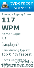 Scorecard for user jusplays