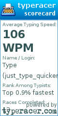 Scorecard for user just_type_quicker