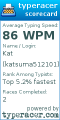 Scorecard for user katsuma512101