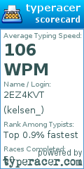 Scorecard for user kelsen_