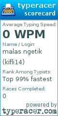 Scorecard for user kifli14