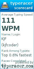 Scorecard for user kjfcoder