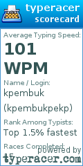 Scorecard for user kpembukpekp