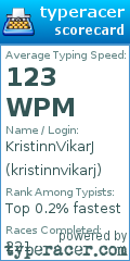 Scorecard for user kristinnvikarj