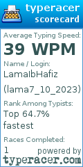 Scorecard for user lama7_10_2023