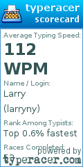 Scorecard for user larryny
