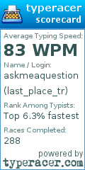 Scorecard for user last_place_tr