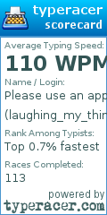 Scorecard for user laughing_my_thing_off