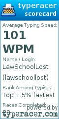 Scorecard for user lawschoollost