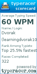 Scorecard for user learningdvorak101