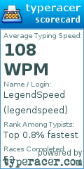 Scorecard for user legendspeed