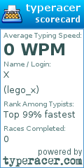 Scorecard for user lego_x