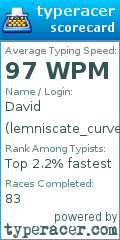 Scorecard for user lemniscate_curve