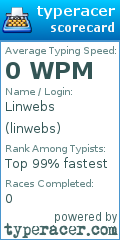 Scorecard for user linwebs