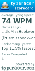 Scorecard for user littlemissbookworm
