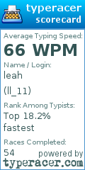 Scorecard for user ll_11