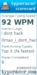 Scorecard for user lmao_i_dont_hack