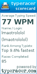 Scorecard for user lmaotrololol